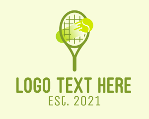 Tennis Player - Tennis Ball Racket logo design
