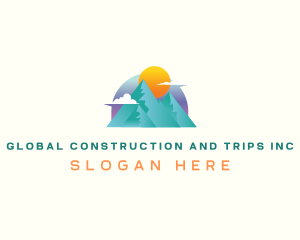 Trip - Sun Mountain Peak logo design