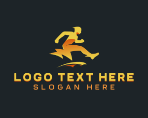 Sports - Human Lightning Athlete logo design