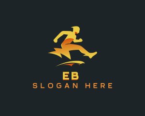 Running - Human Lightning Athlete logo design