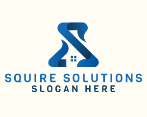 Blue House Letter S logo design