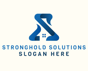 Blue House Letter S logo design