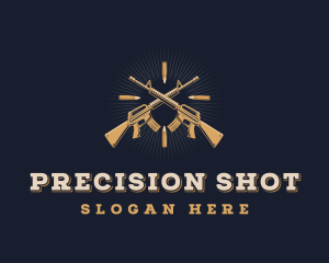 Bullet Rifle Gun Firearms logo design