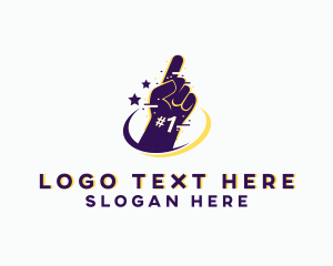 Sign - Pixel Glitch Hand logo design