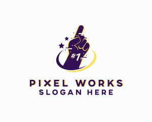 Pixel - Pixel Glitch Hand logo design