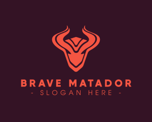 Bullfighter - Tribal Bull Horns logo design