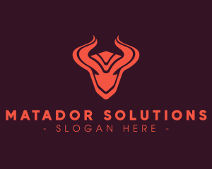 Tribal Bull Horns logo design