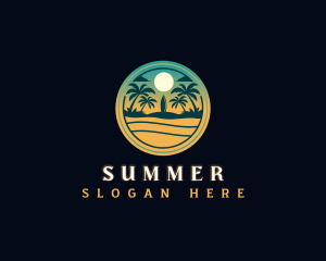 Tropical Summer Beach logo design