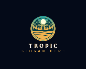 Tropical Summer Beach logo design