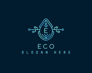 Eco Tech Leaf logo design