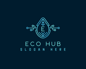 Eco Tech Leaf logo design