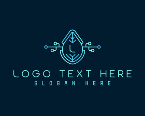 Digital - Eco Tech Leaf logo design