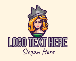 Mad - Lady Pirate Character logo design