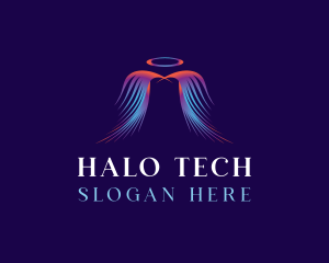 Archangel Halo Wings logo design