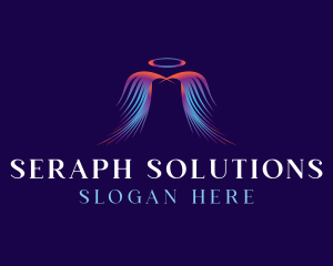 Seraph - Archangel Halo Wings logo design
