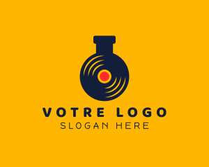 Vinyl Record Laboratory Flask Logo