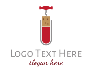 Red Wine - Wine Science Corkscrew logo design