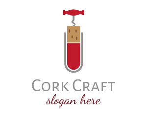 Cork - Wine Science Corkscrew logo design