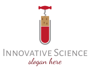 Science - Wine Science Corkscrew logo design