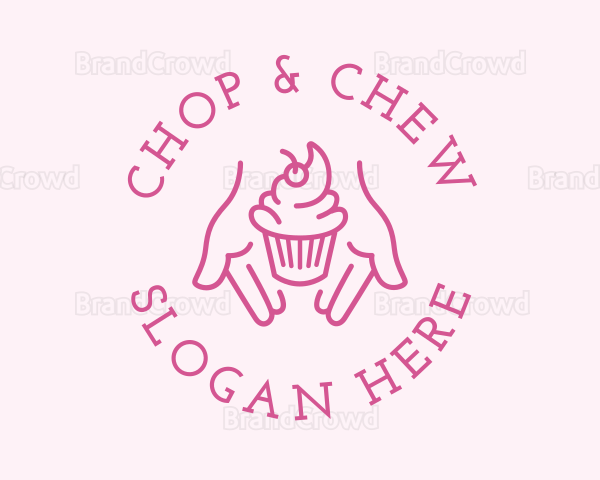 Pink Cupcake Hands Logo