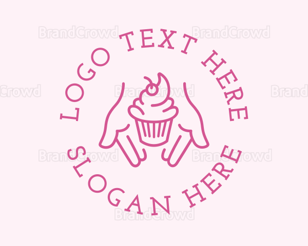 Pink Cupcake Hands Logo