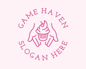 Pink Cupcake Hands Logo