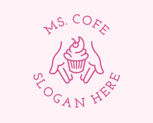 Pink Cupcake Hands Logo