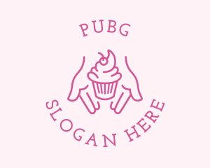 Pink Cupcake Hands Logo