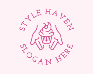 Pink Cupcake Hands Logo