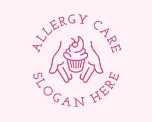 Pink Cupcake Hands logo design