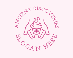 Pink Cupcake Hands logo design