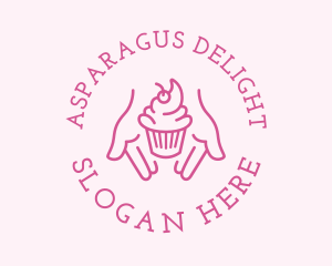 Pink Cupcake Hands logo design