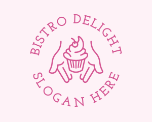 Pink Cupcake Hands logo design