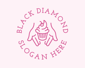 Pink Cupcake Hands logo design