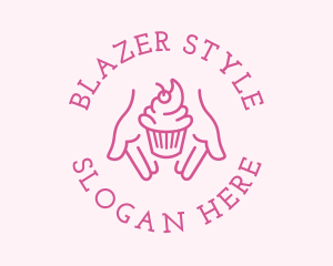 Pink Cupcake Hands logo design