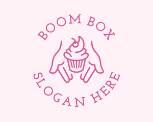 Pink Cupcake Hands logo design