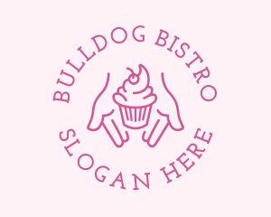 Pink Cupcake Hands logo design