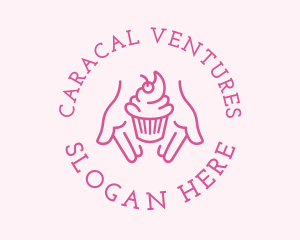 Pink Cupcake Hands logo design