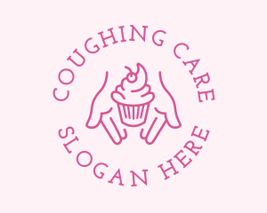 Pink Cupcake Hands logo design