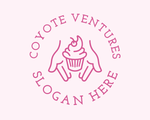 Pink Cupcake Hands logo design