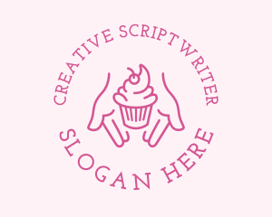 Pink Cupcake Hands logo design