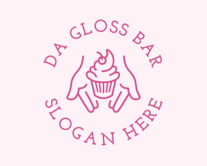 Pink Cupcake Hands logo design