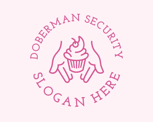 Pink Cupcake Hands logo design