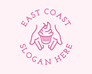 Pink Cupcake Hands logo design