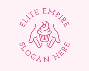 Pink Cupcake Hands logo design