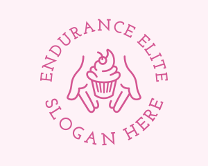 Pink Cupcake Hands logo design