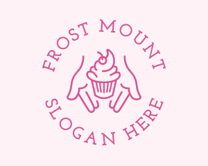 Pink Cupcake Hands logo design