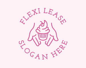 Pink Cupcake Hands logo design