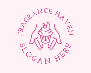 Pink Cupcake Hands logo design