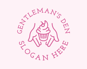 Pink Cupcake Hands logo design